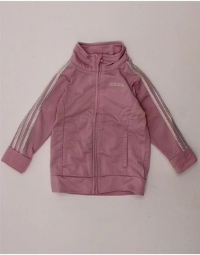 Internal Security Pocket ADIDAS Baby Girls Tracksuit Top Jacket 12-18 Months Pink Polyester