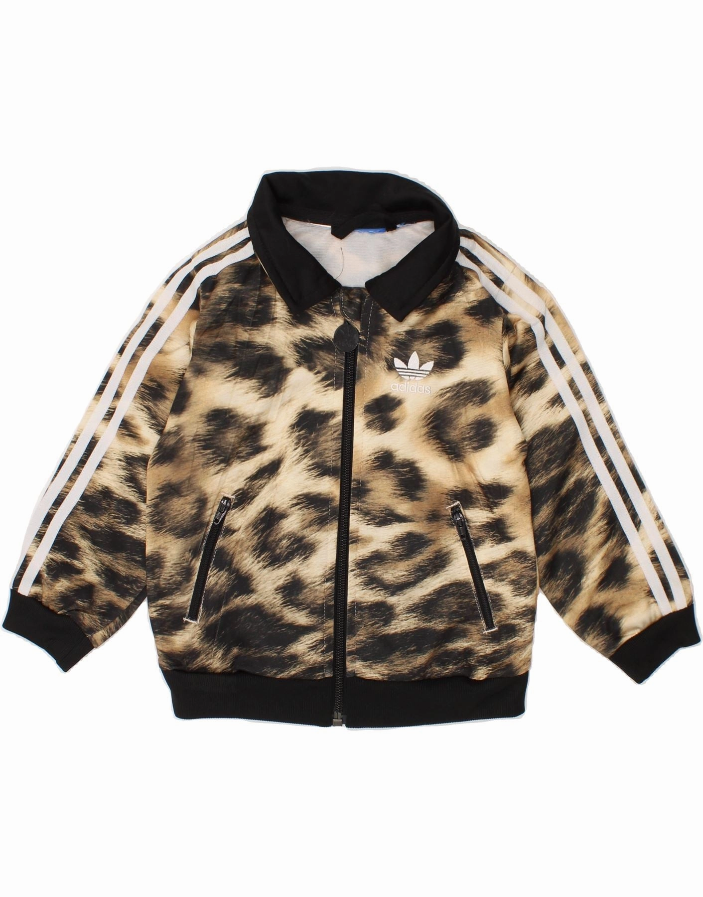 ADIDAS Baby Girls Tracksuit Top Jacket 9-12 Months Beige Animal Print festival