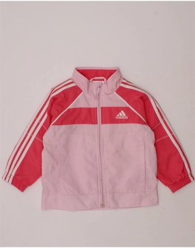 Non Irritating Lining Odor Resistant Finish ADIDAS Baby Girls Tracksuit Top Jacket 9-12 Months Pink Colourblock