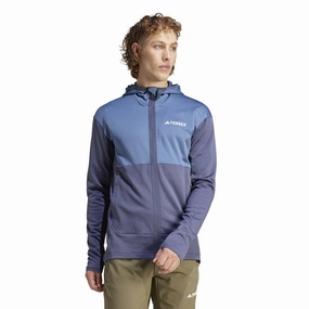 adidas Terrex Xperior Light Fleece Hooded Jacket Men Hybrid Grip