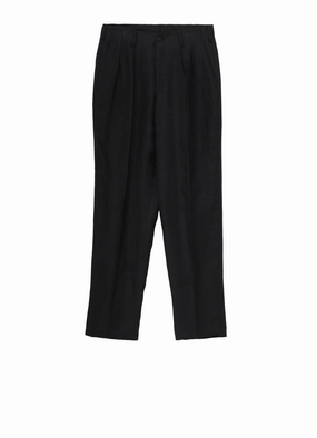 LINEN TWILL PANTS WITH 2-TUCKS Office Appropriate Body Sculpting