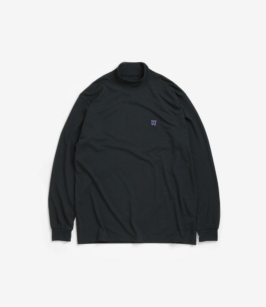 Vibrant Colors Long Sleeve Mock Neck ?C Black Jersey