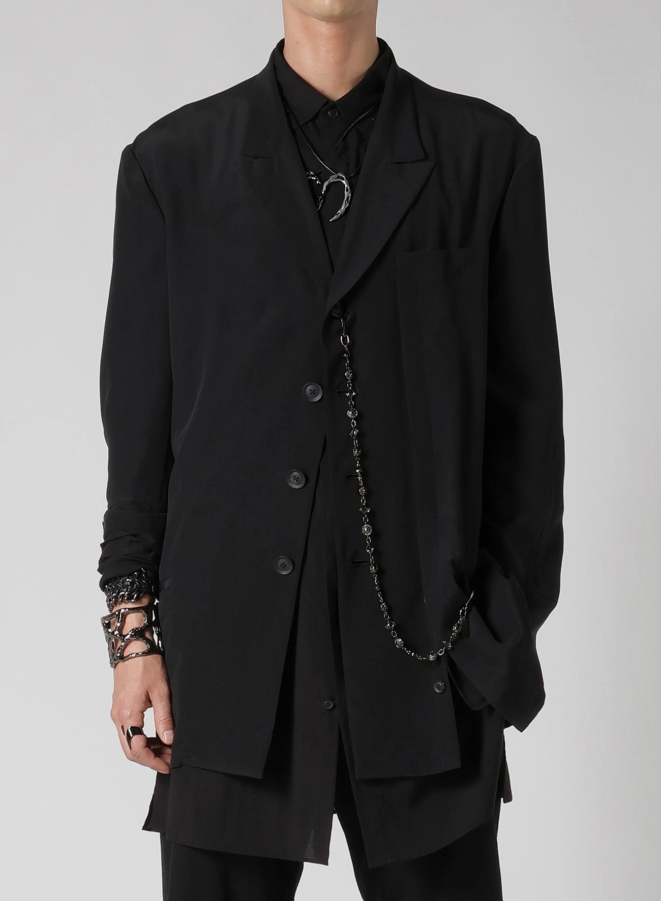 16M CREPE DE CHINE ASYMMETRY JACKET Distribute Reveal