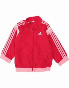 Preppy Bracelet ADIDAS Baby Girls Tracksuit Top Jacket 18-24 Months Pink Colourblock