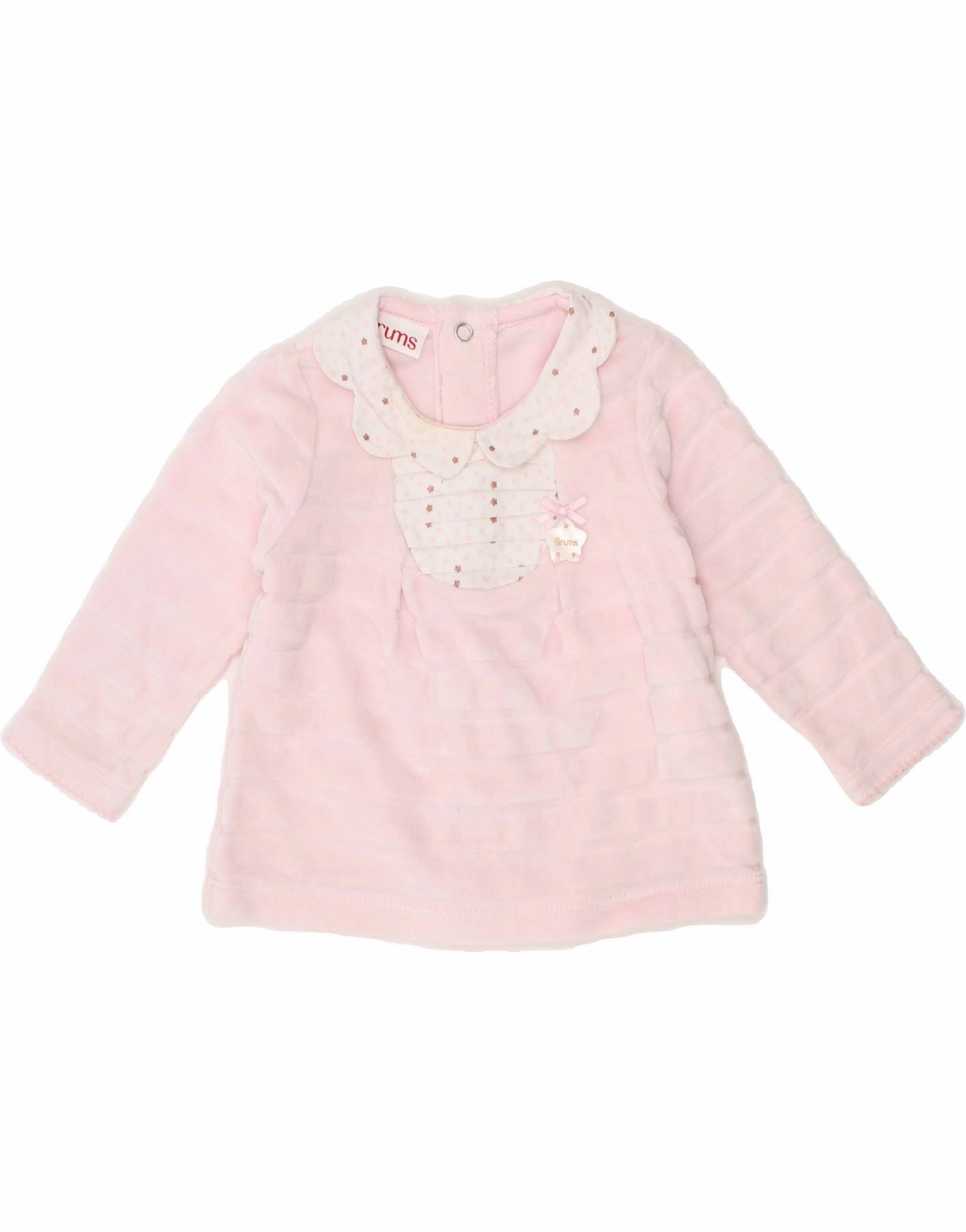 BRUMS Baby Girls Top Long Sleeve 0-3 Months Pink Cotton Sports Ready Designer Look