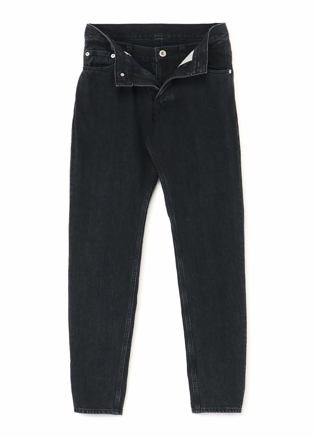 Black Denim Front Open Design Pants Trendy Cut Functional fashion wear