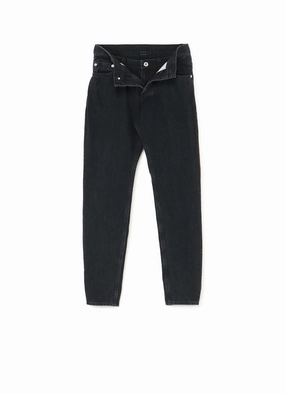 Black Denim Front Open Design Pants Soft Design