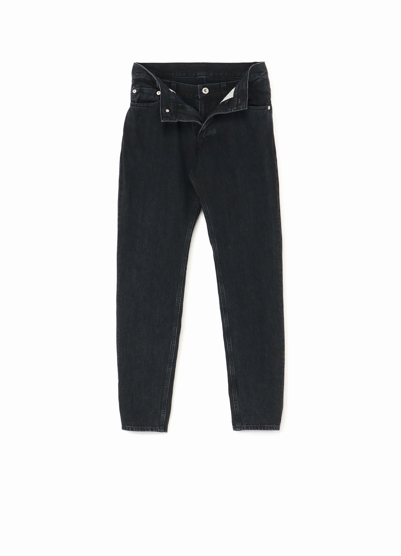 Black Denim Front Open Design Pants Soft Design