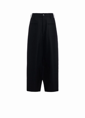 SAXONY R-BACKSIDE FLARE WIDE PANTS High Durability Stitching