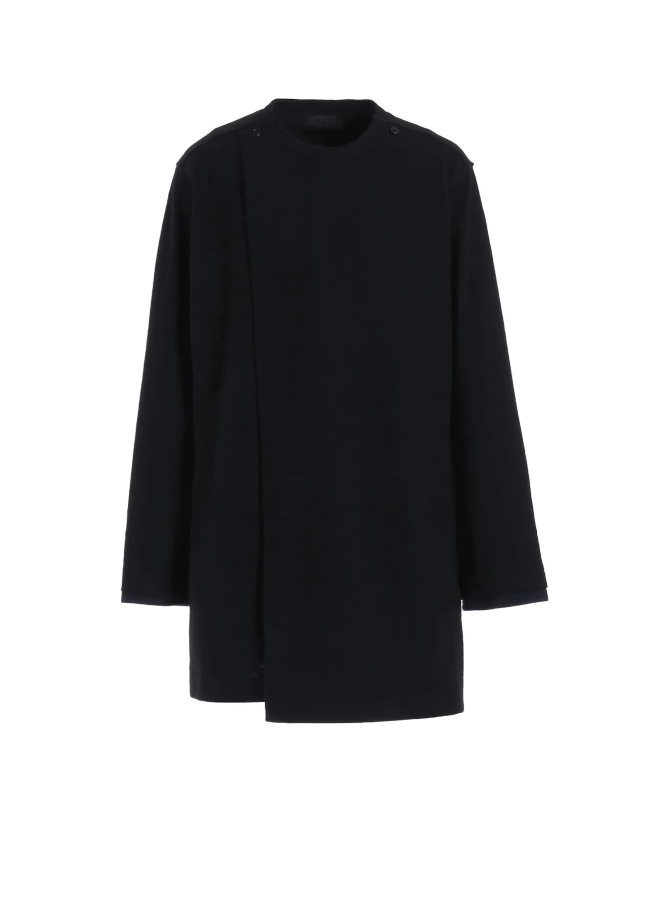 AIRY JERSEY FRONT LAYER BAND COLLER SHIRT Multi Layer Stitching