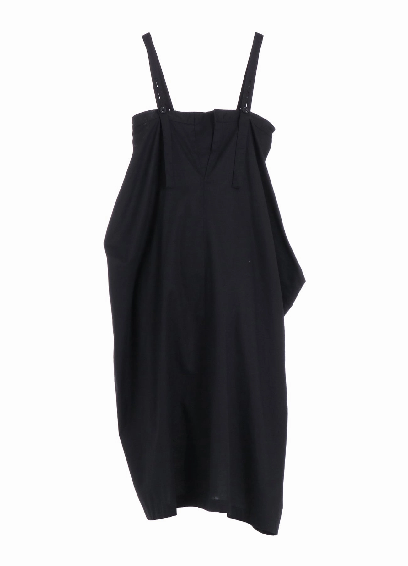 All Season Street-Style [Y's BORN PRODUCT] THIN COTTON TWILL ASYMMETERIC SHOULDER STRAP DRESS
