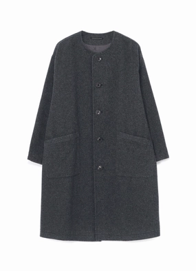 Minimalist Style AIRY MOSSER COLLARLESS COAT