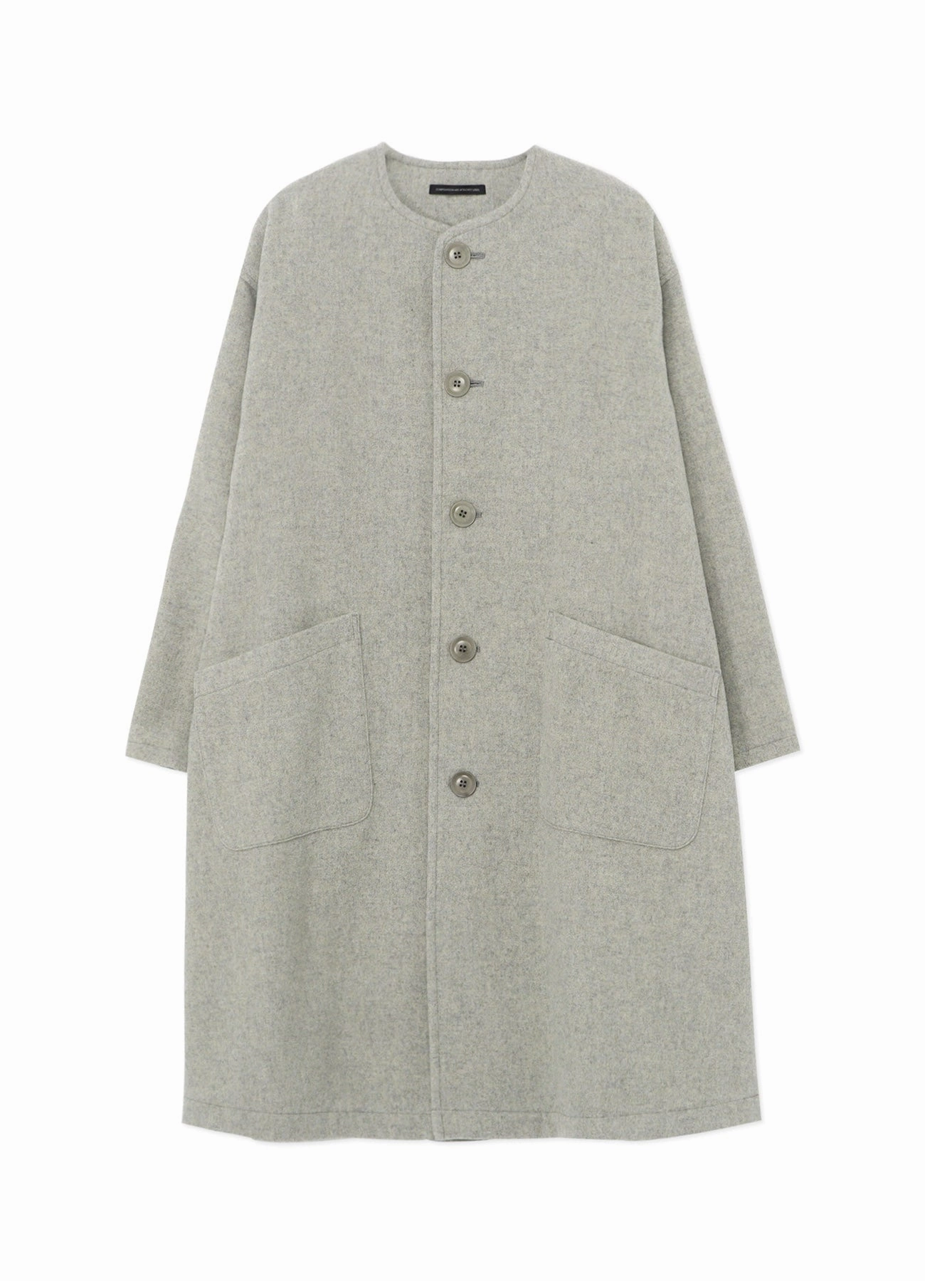 AIRY MOSSER COLLARLESS COAT Roll up sleeves Crisp Weather Fit