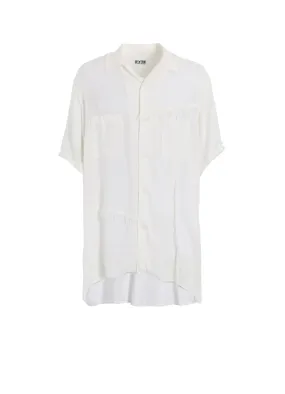 VISCOSE TWILL CUT-OFF OPEN-COLLAR SHIRT Unique Design