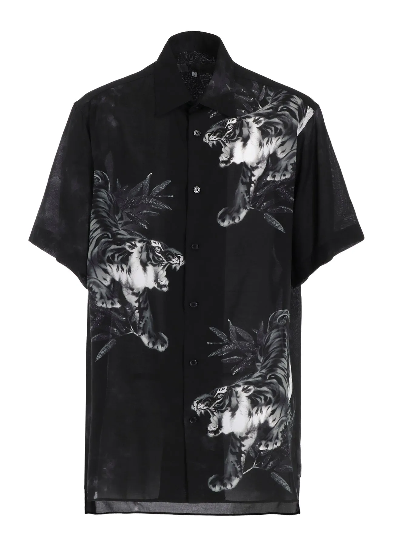 ALOHA SHIRT WITH TIGER PRINT Flexible Shoulder Construction