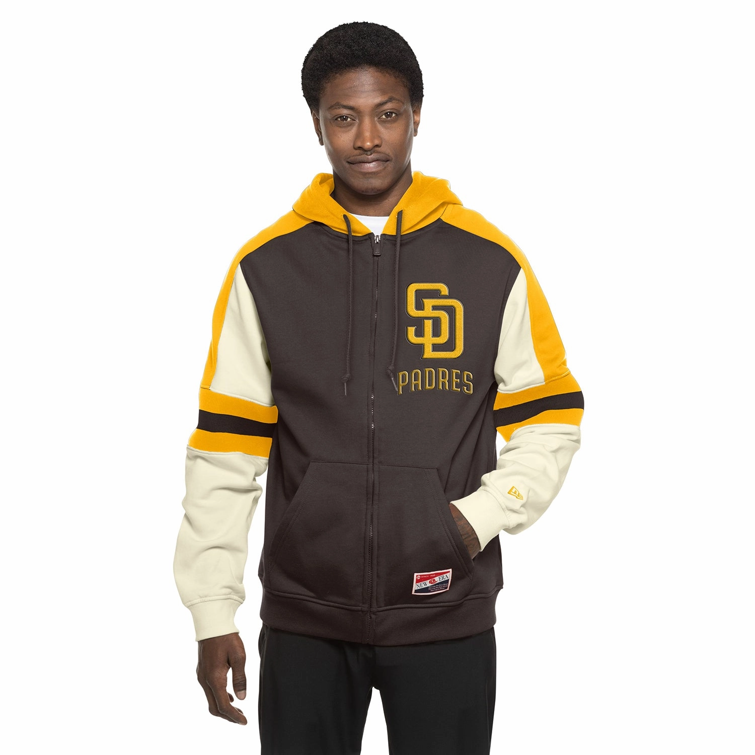 Minimalist Wardrobe Lifestyle Apparel Padres Colorblock FZ Hoody - Mens