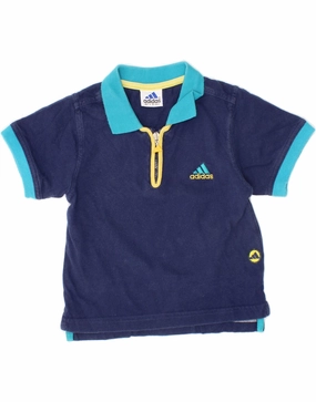 Effortless Comfort Lightweight texture ADIDAS Baby Boys Polo Shirt 9-12 Months Navy Blue Colourblock
