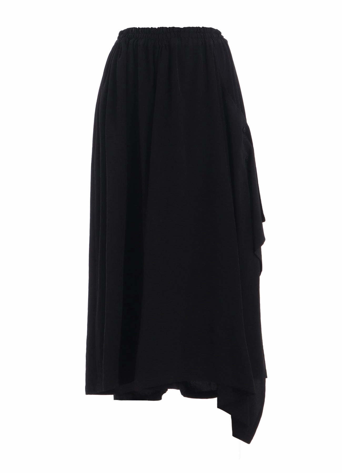 CREPE de CHINE SIDE CLOTH ELASTIC PANTS Utility pocket