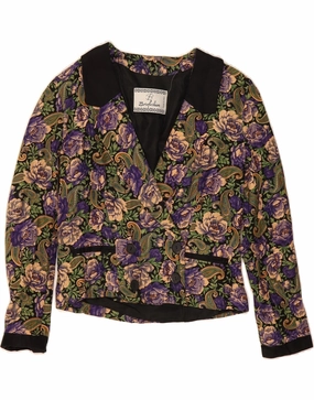 Luxury Wear Dapper Style VINTAGE Womens Blazer Jacket UK 12 Medium Multicoloured Floral