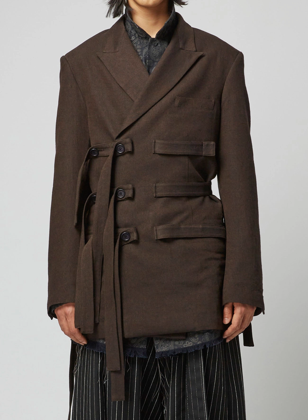 skier KHAKI W/L/C W-BELTED DOUBLE JACKET