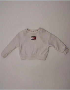 Drop Shoulder Tonal Stitching Detail TOMMY HILFIGER Baby Girls Graphic Sweatshirt Jumper 9-12 Months White