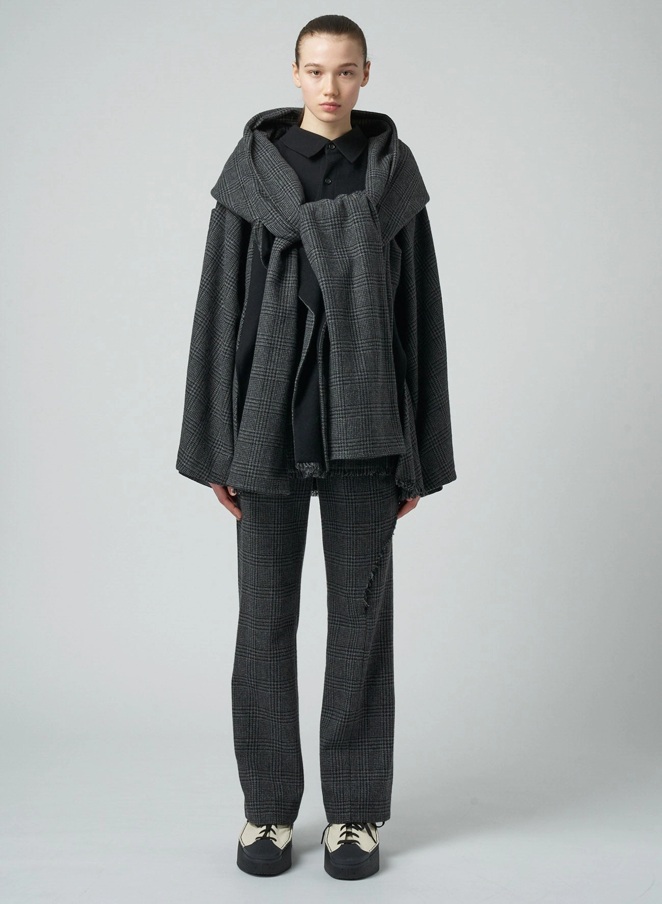 Warm design Anti Bacterial Treatment CHECK LEFT-FRONT TUCKED PANTS