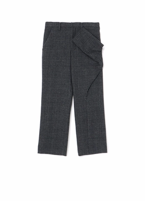 CHECK LEFT-FRONT TUCKED PANTS Tight Waist