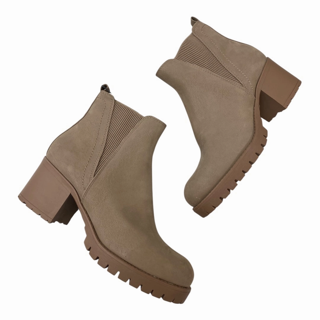 Boots Ankle Heels By Mia In Taupe, Size:9 Knit Top