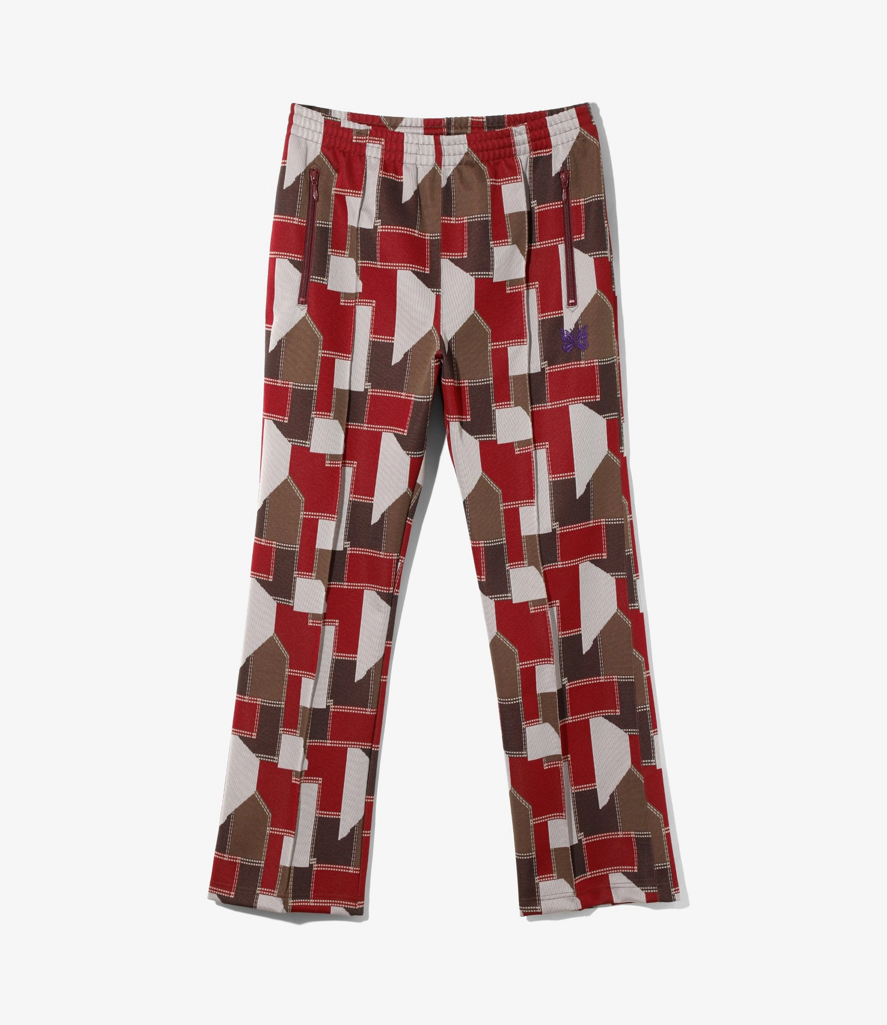 Reinforced Stress Points Track Pant - Red Patchwork Jacquard