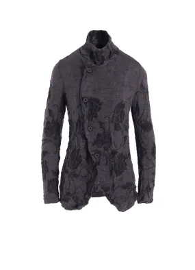 BIG FLOWER WRINKLED KNIT JACKET Fresh Comforted Light Weight