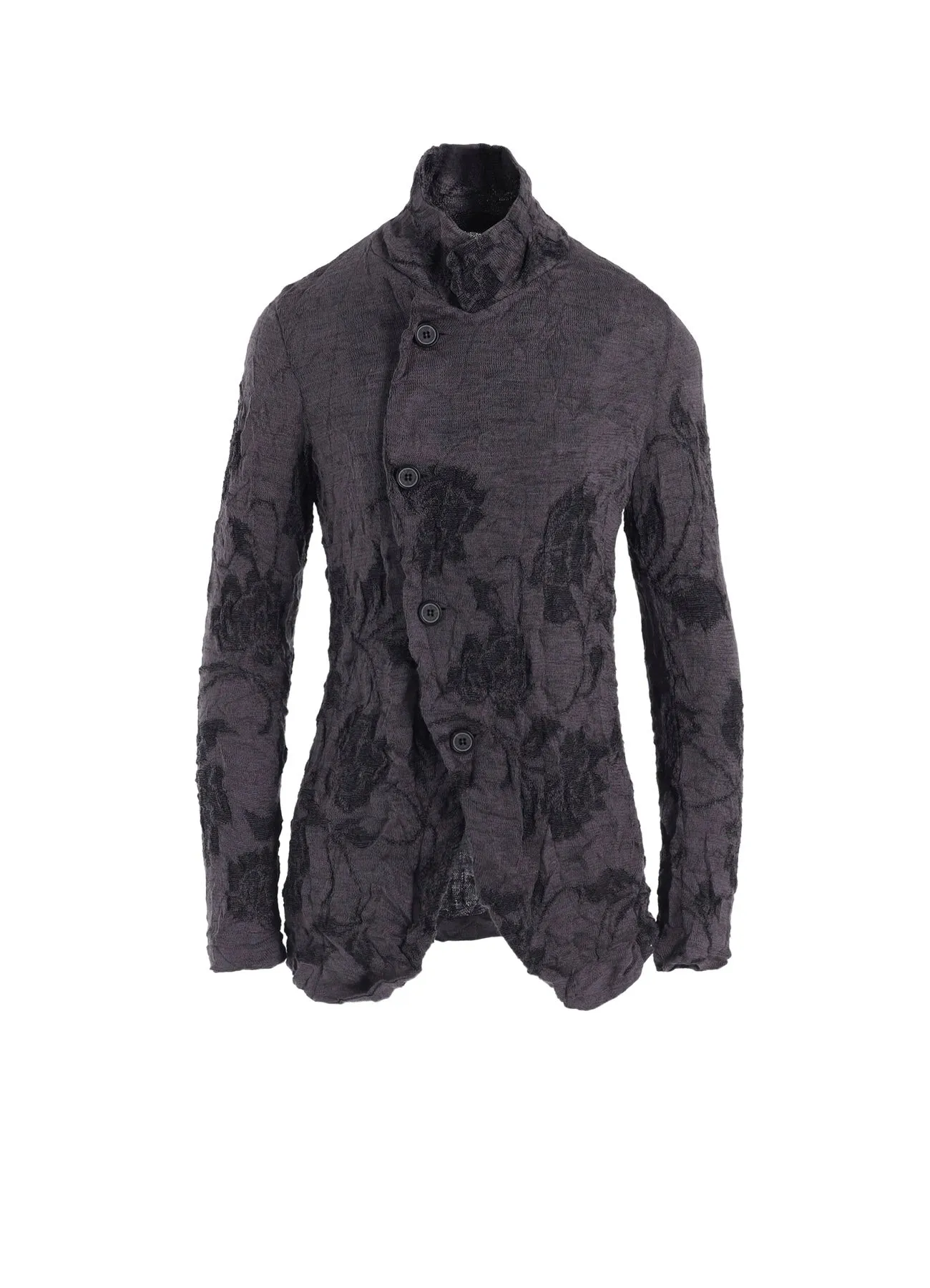 BIG FLOWER WRINKLED KNIT JACKET Fresh Comforted Light Weight