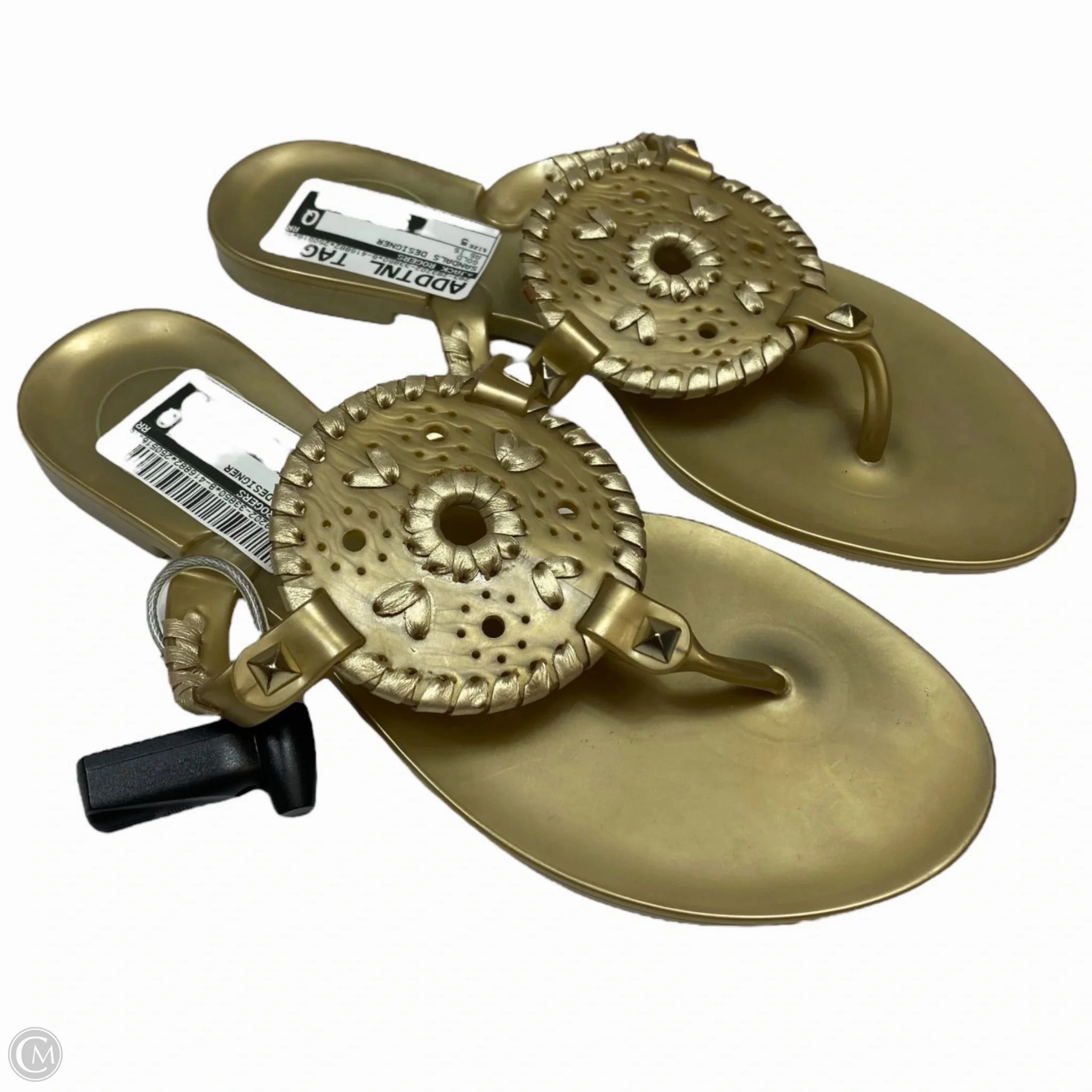 Sandals Designer By Jack Rogers In Gold, Size: 5 Stone Glow