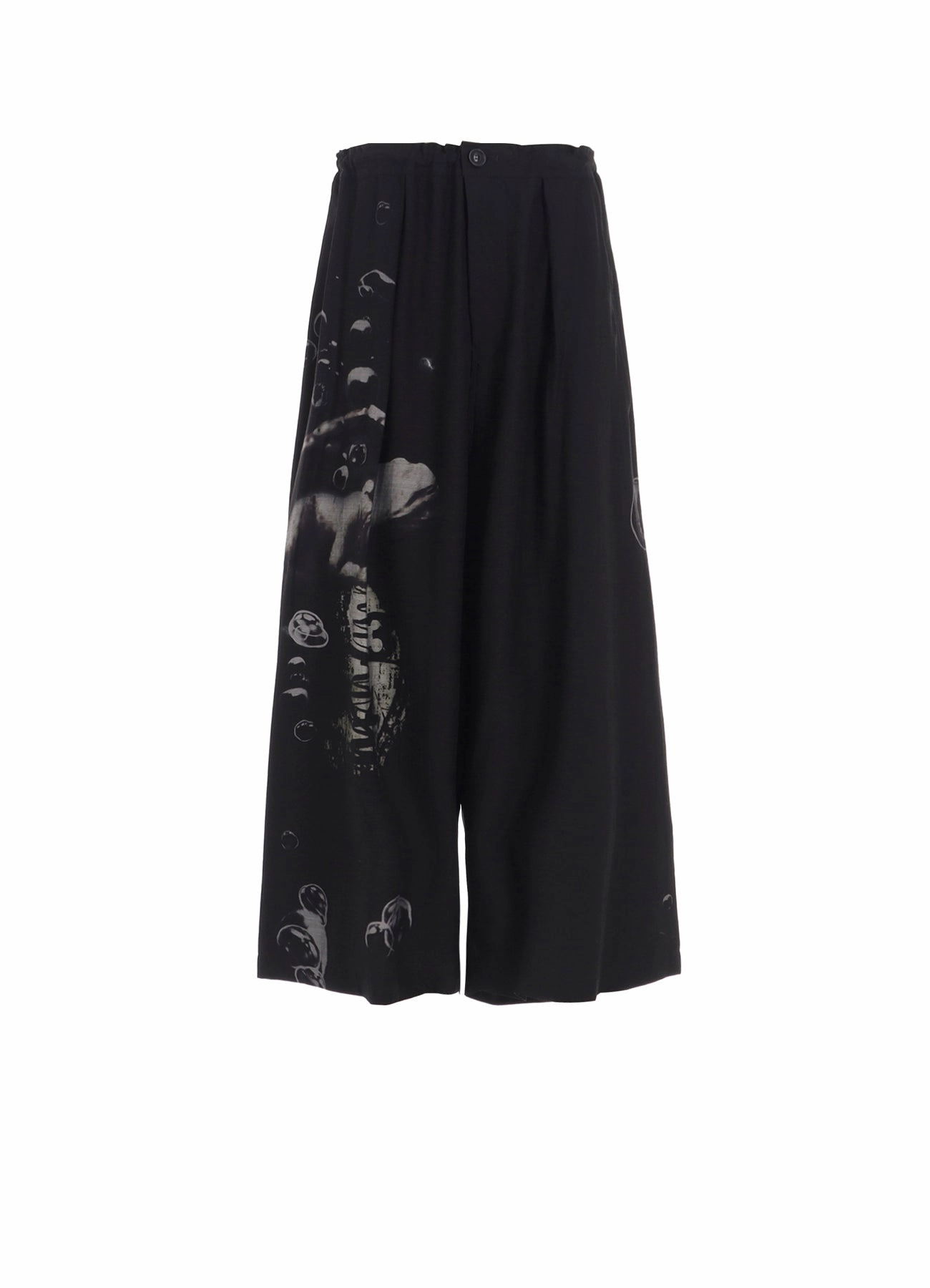 High Quality Material Non Binding Cuffs ANGEL-PRINT DUNGAREE TWILL FRONT PLATED WIDE PANTS