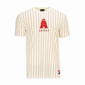 Angels Team Logo Pinstripe Tee - Mens Trendy