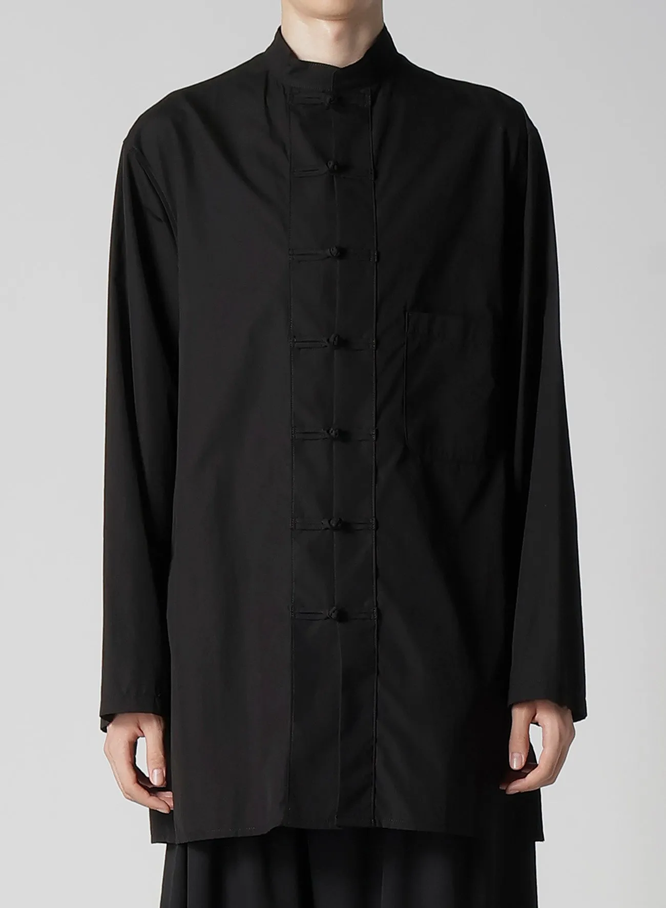 Animal Print CHAIN STITCH BROAD MANDARIN COLLAR BLOUSE