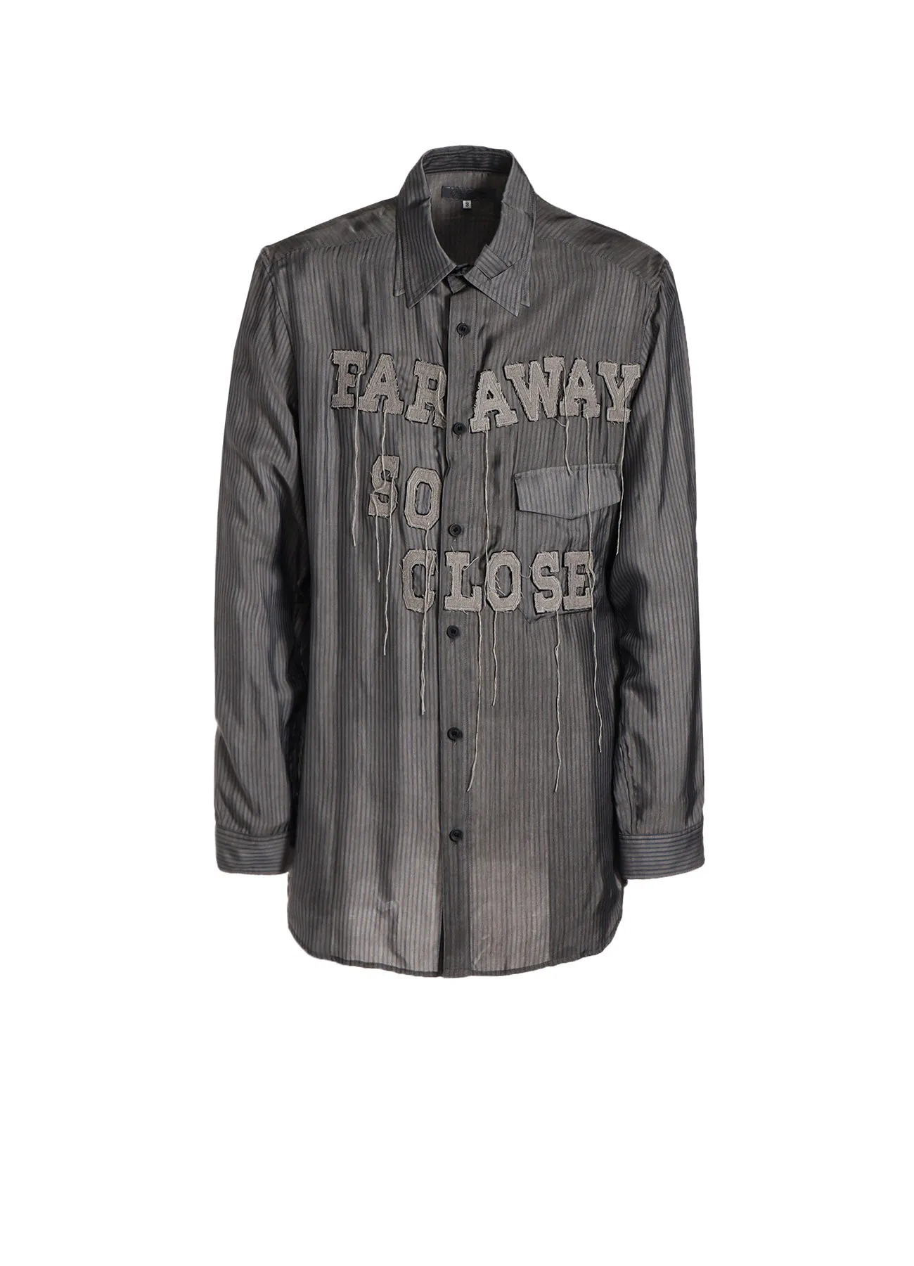 Cu STRIPE INK BLOUSE WITH PATCH Runway Inspired slim cut