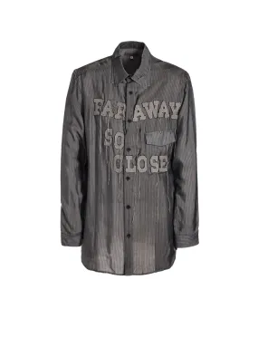 Cu STRIPE INK BLOUSE WITH PATCH Runway Inspired slim cut