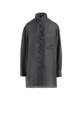 P?CUPRO LONG SLV MANY BUTTONS SHIRT Tagless Design Loose style