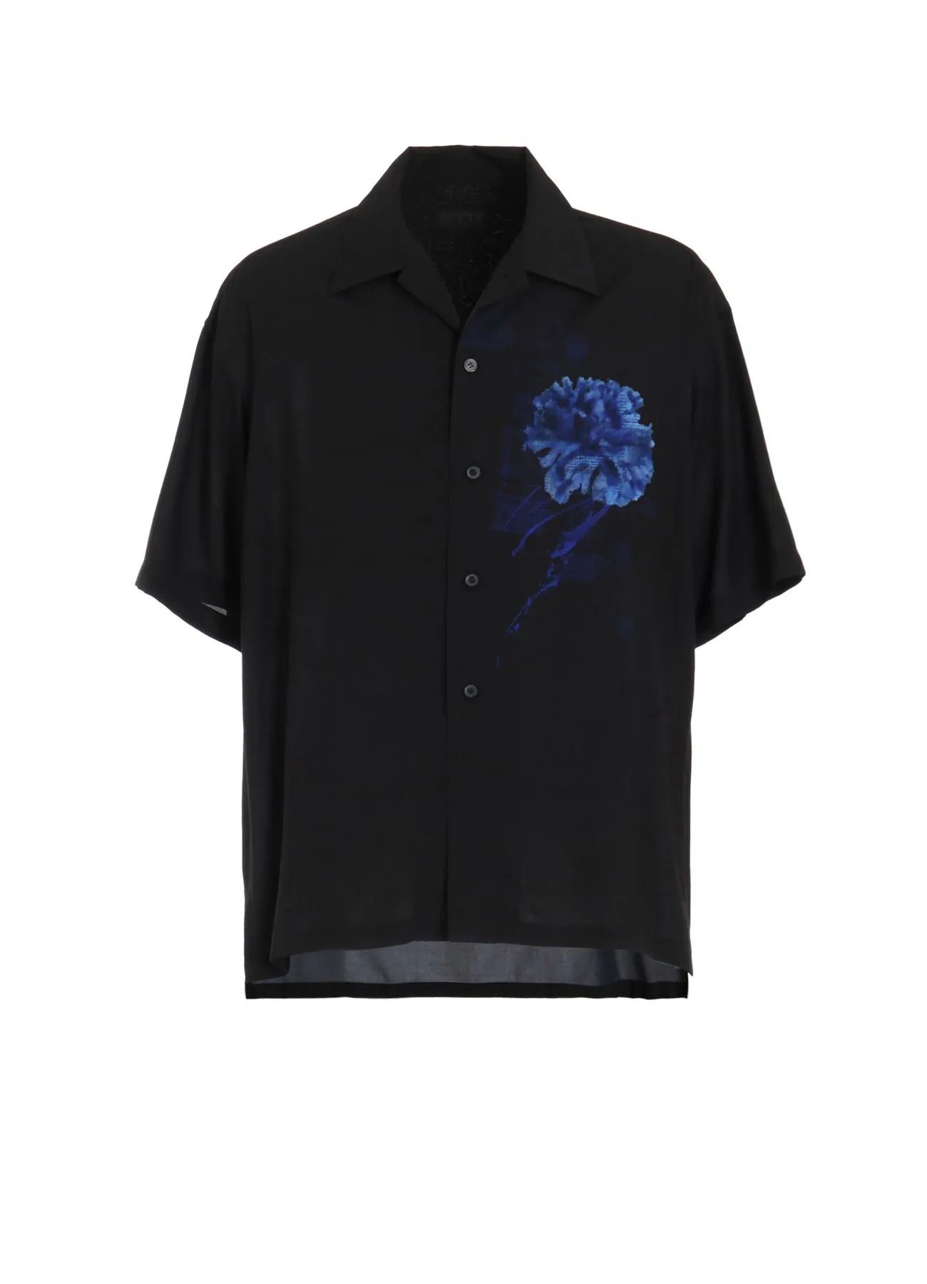 Casual Hangout "BLUE CARNATION" COLLAGE PRINTED OPEN-COLLAR SHIRT