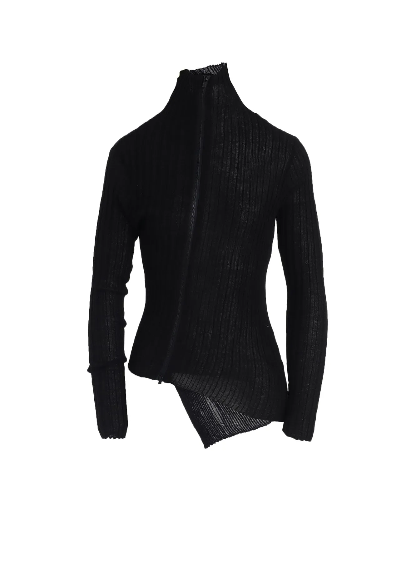 Weekend Style Compression Fit Technology RIB DIAGONAL ZIP CARDIGAN