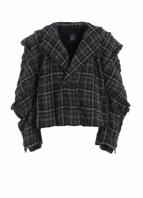 INK DYEING PLAID BOX JACKET B suitable for extreme sports