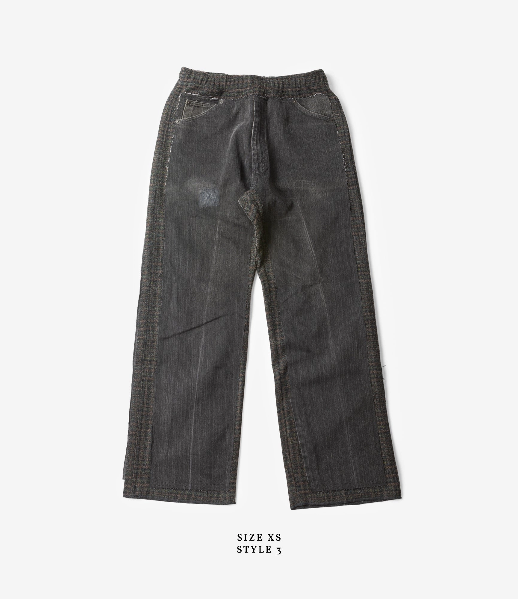 Covered Pant??C Black Denim / Glen Plaid Wool Core Stretch Comfy Waist