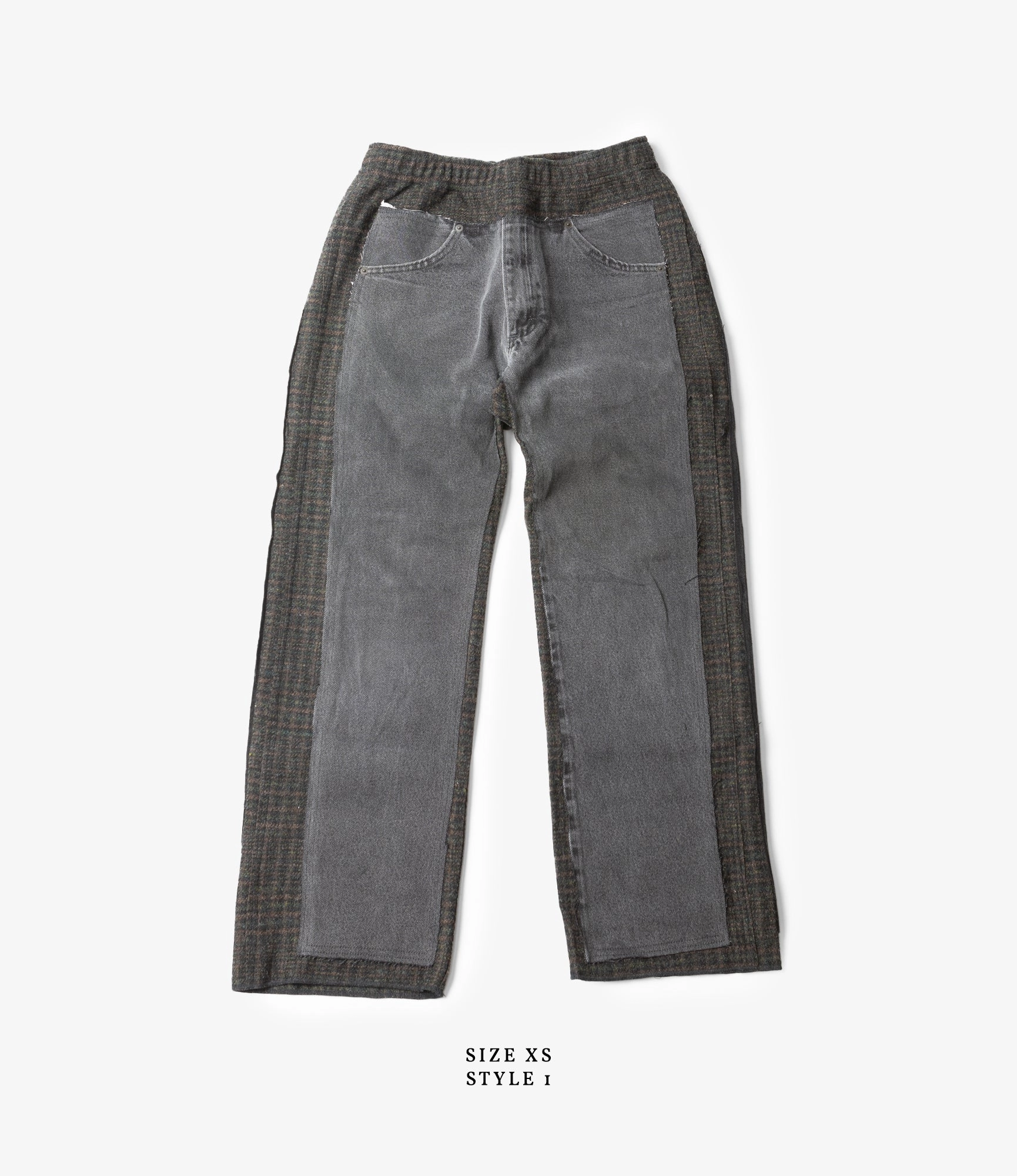 Stay Comfortable Covered Pant??C Black Denim / Glen Plaid Wool