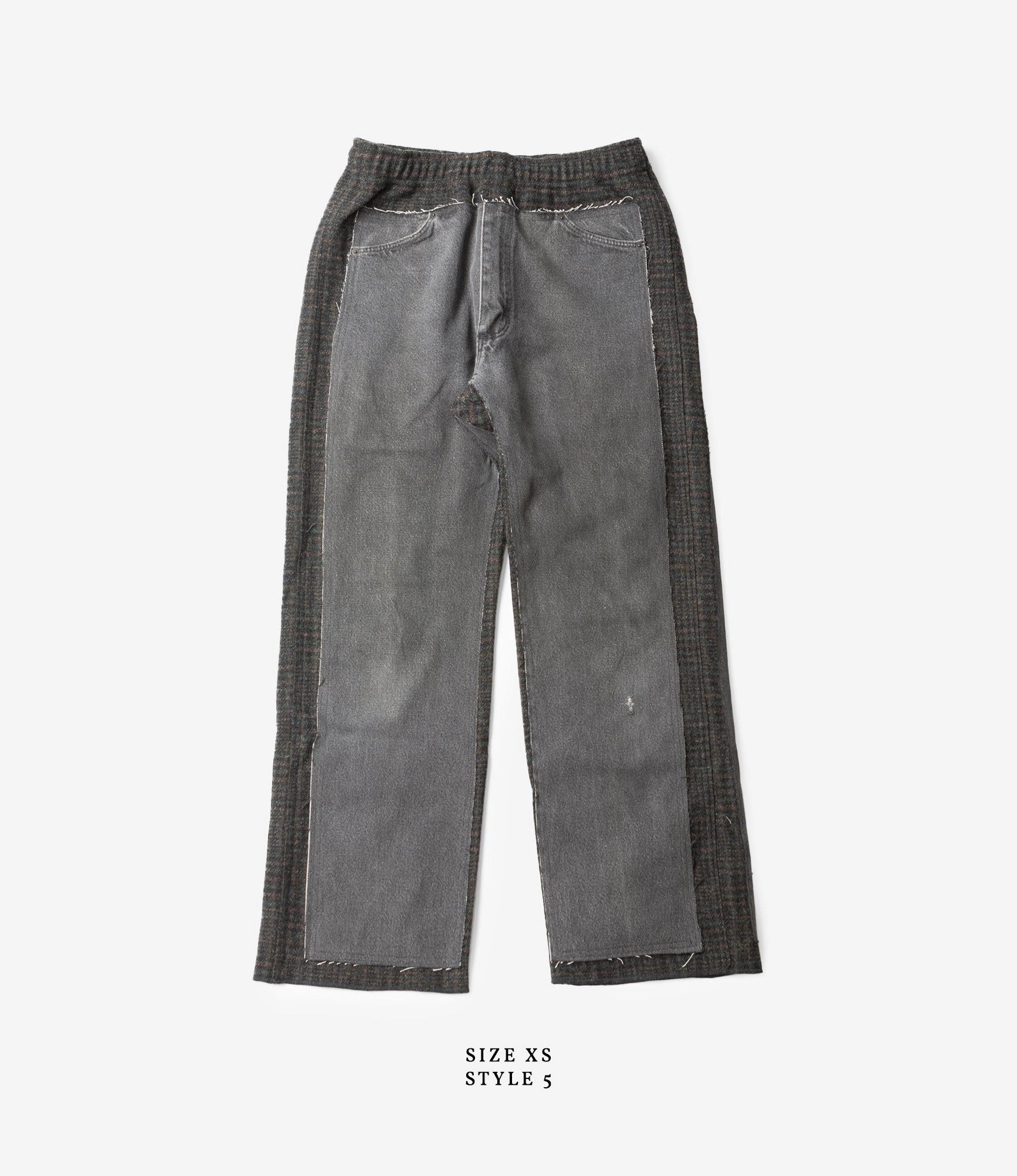 Covered Pant??C Black Denim / Glen Plaid Wool Ripstop Reinforcement