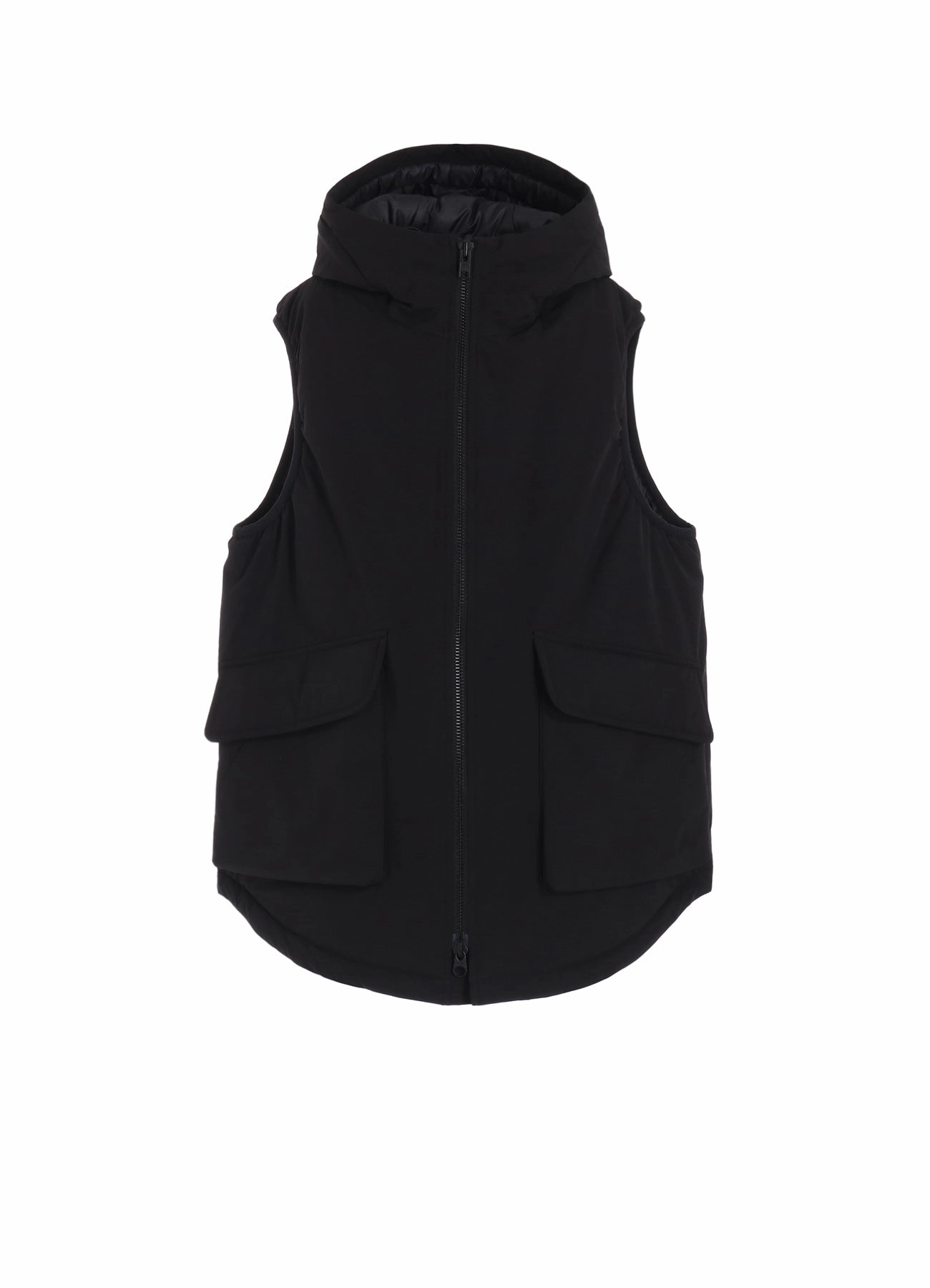 Ergonomic Armhole Shape long - term storage WATER-REPELLENT STRETCH TAFFETA PUFFER HOODED VEST