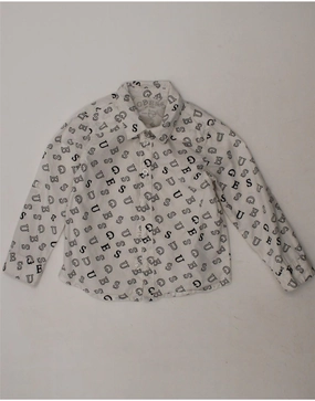 GUESS Baby Boys Graphic Shirt 18-24 Months White Cotton Smooth zipper closure