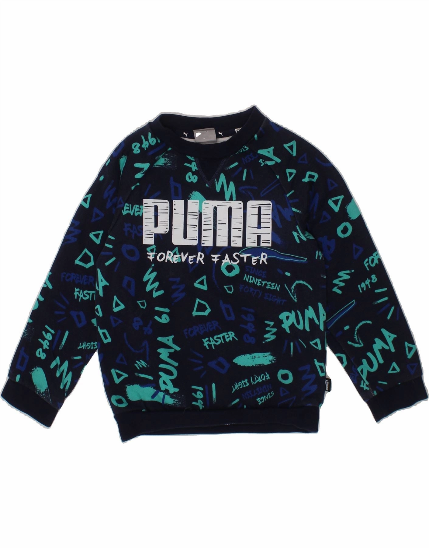 PUMA Baby Boys Graphic Sweatshirt Jumper 18-24 Months Navy Blue Cotton Chill Friendly Smart Fit