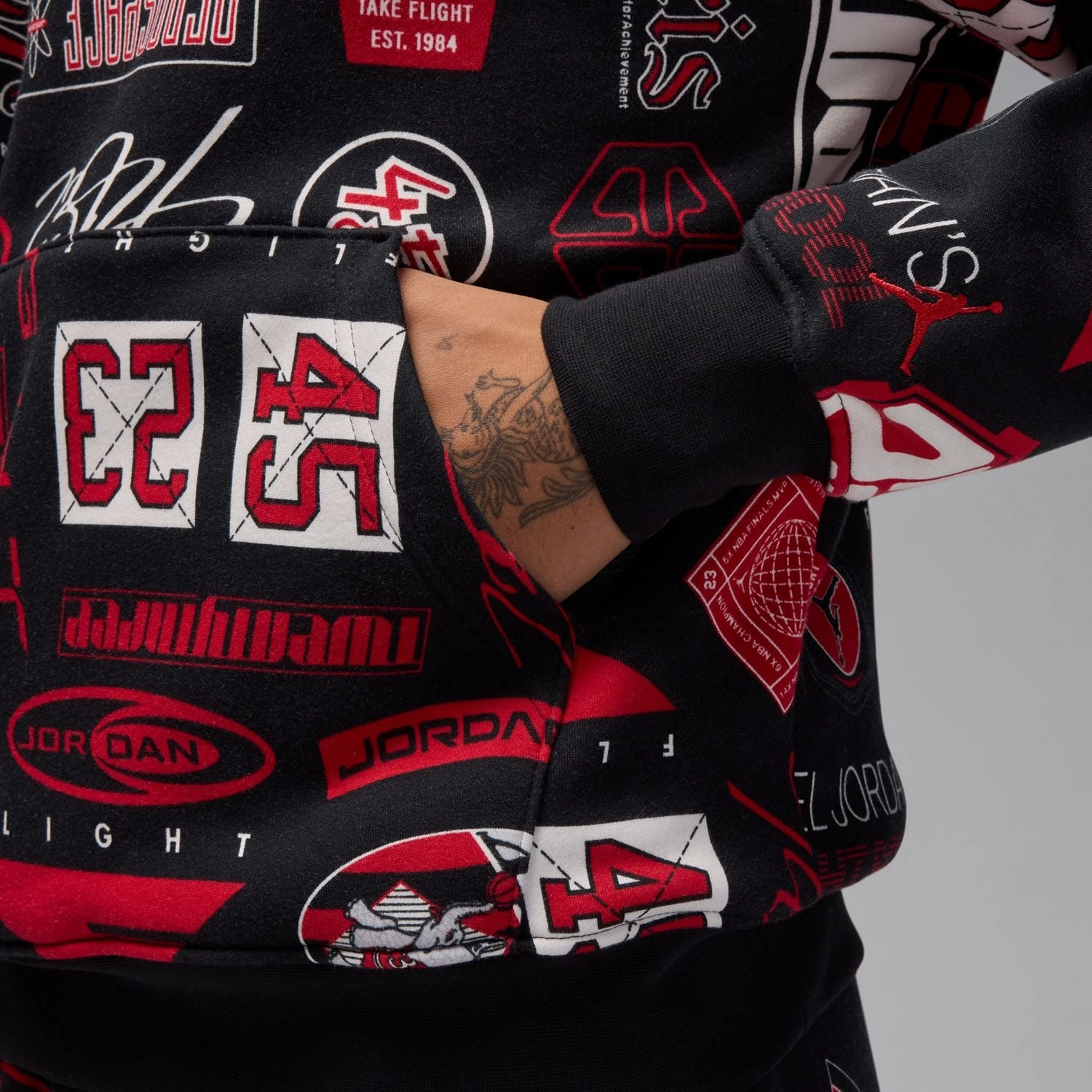 AOP Fleece PO Hoody - Mens Low Profile Hood stretchy texture