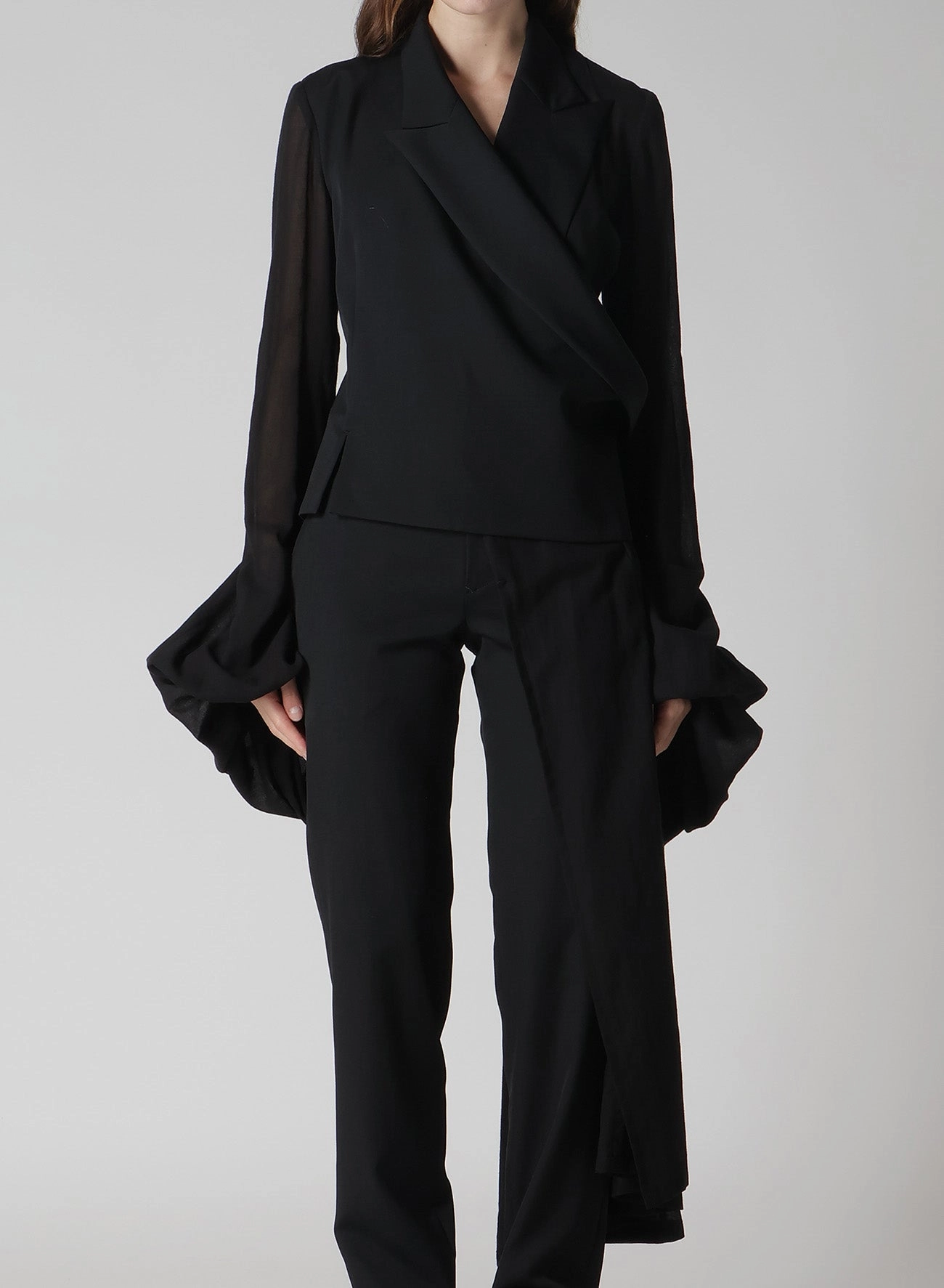 BALLOON SLEEVE WRAP JACKET suitable for school days