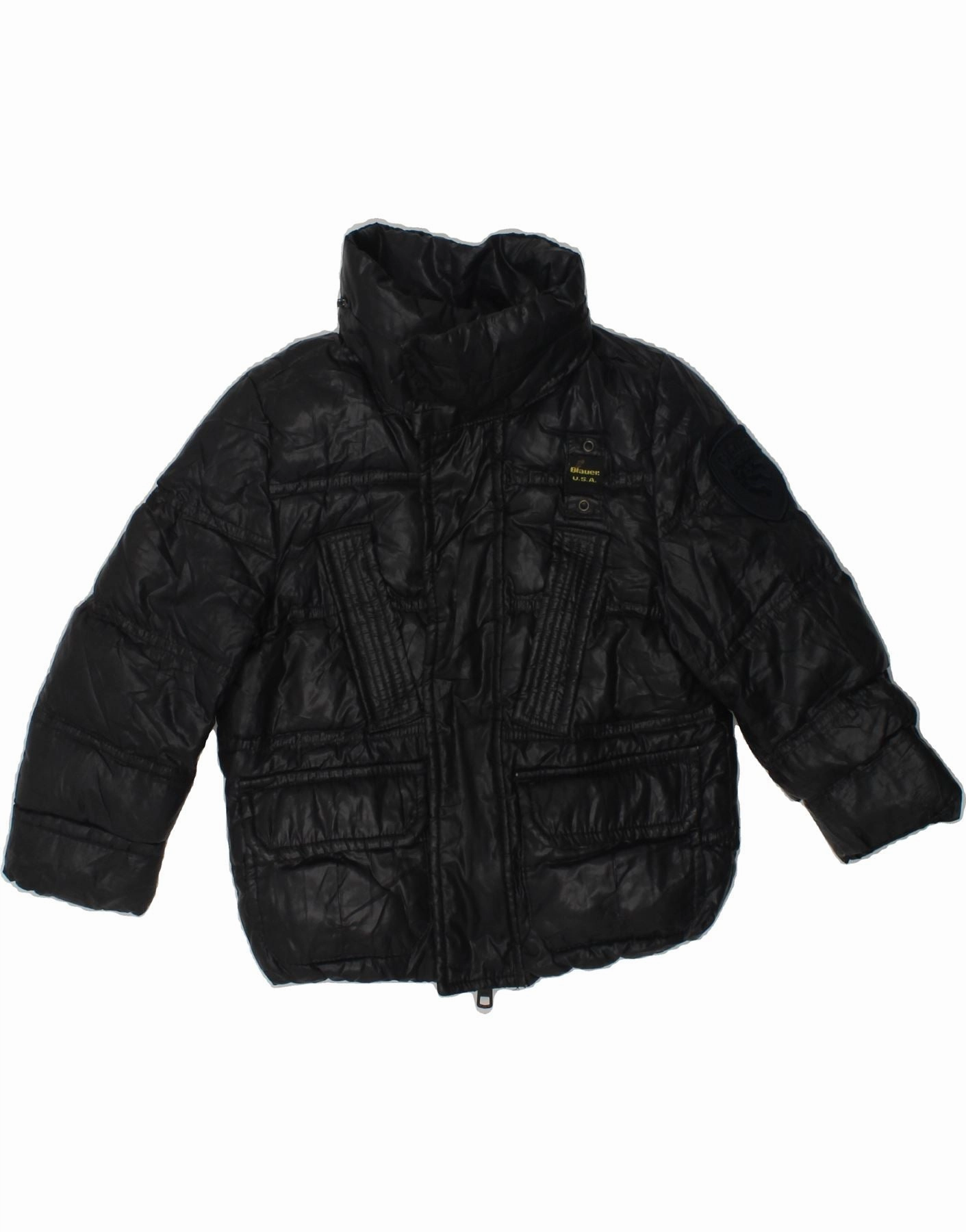 BLAUER Baby Boys Padded Jacket 18-24 Months Black Polyester Sporty Shield no pocket